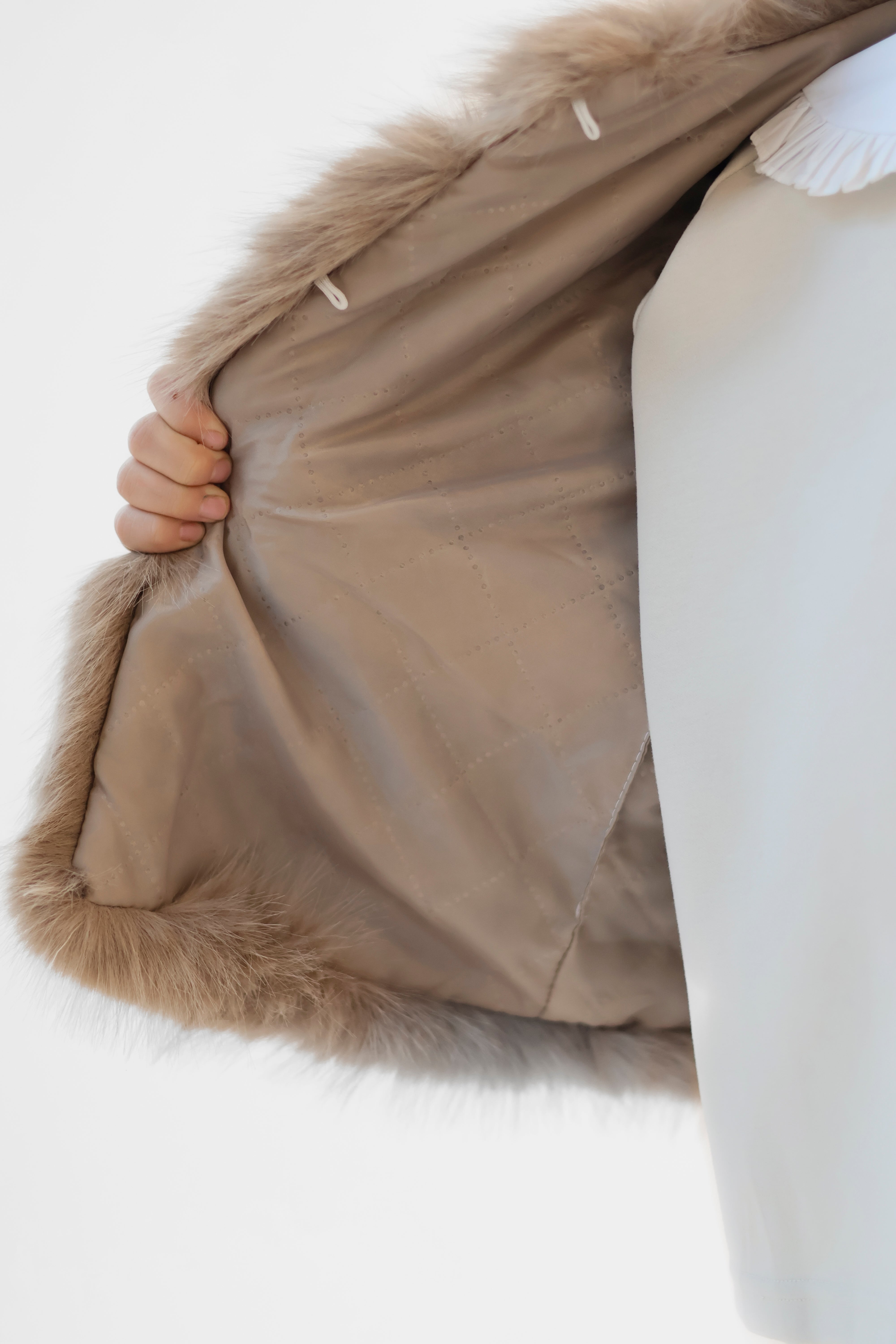 Alora Girls Faux Fur Gilet Taupe