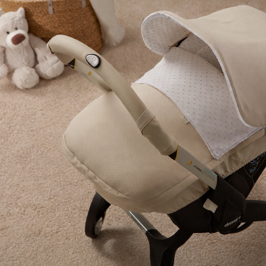 037237 Leatherette Doona Car Seat Cover Camel & White