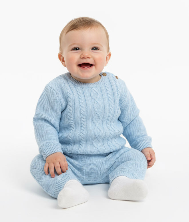 Fergus Boys Pex Knitted Tracksuit Set Blue