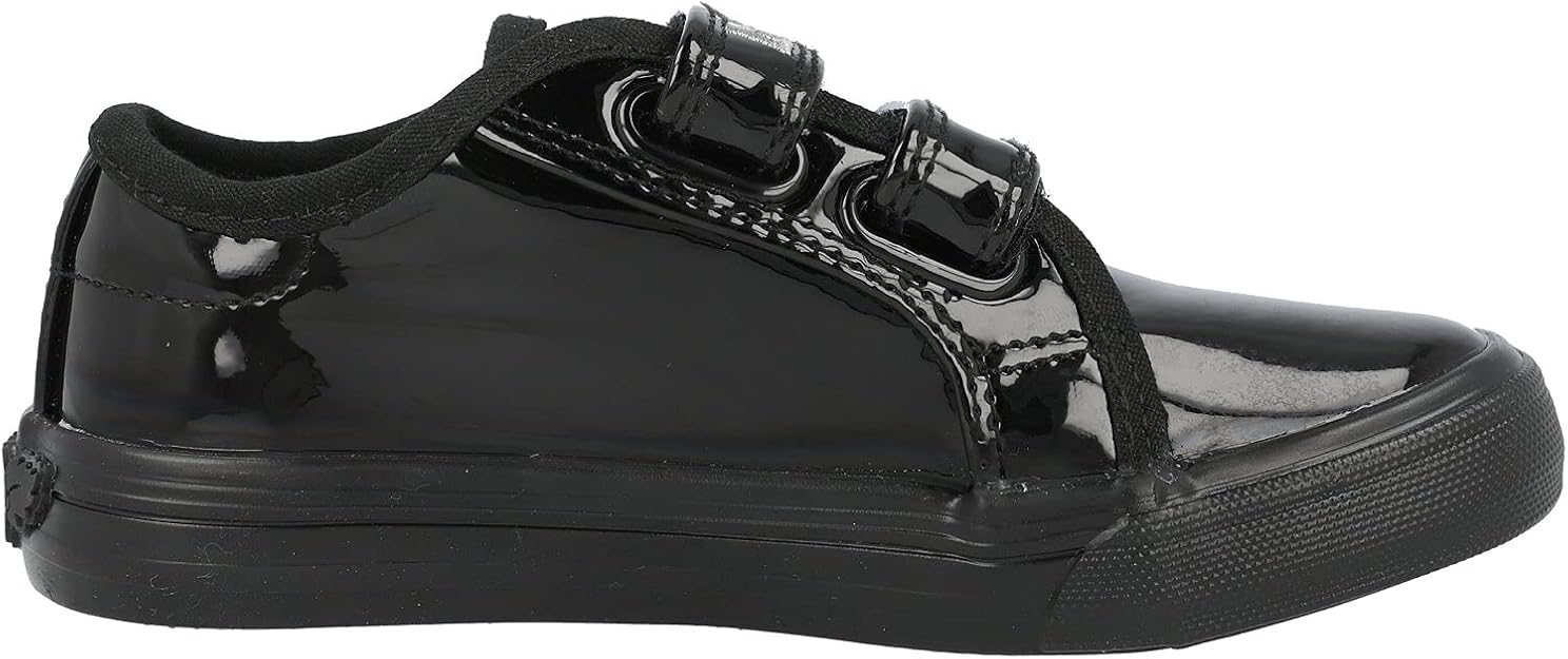 LK8199 Lily Black Patent Bow Plimsole