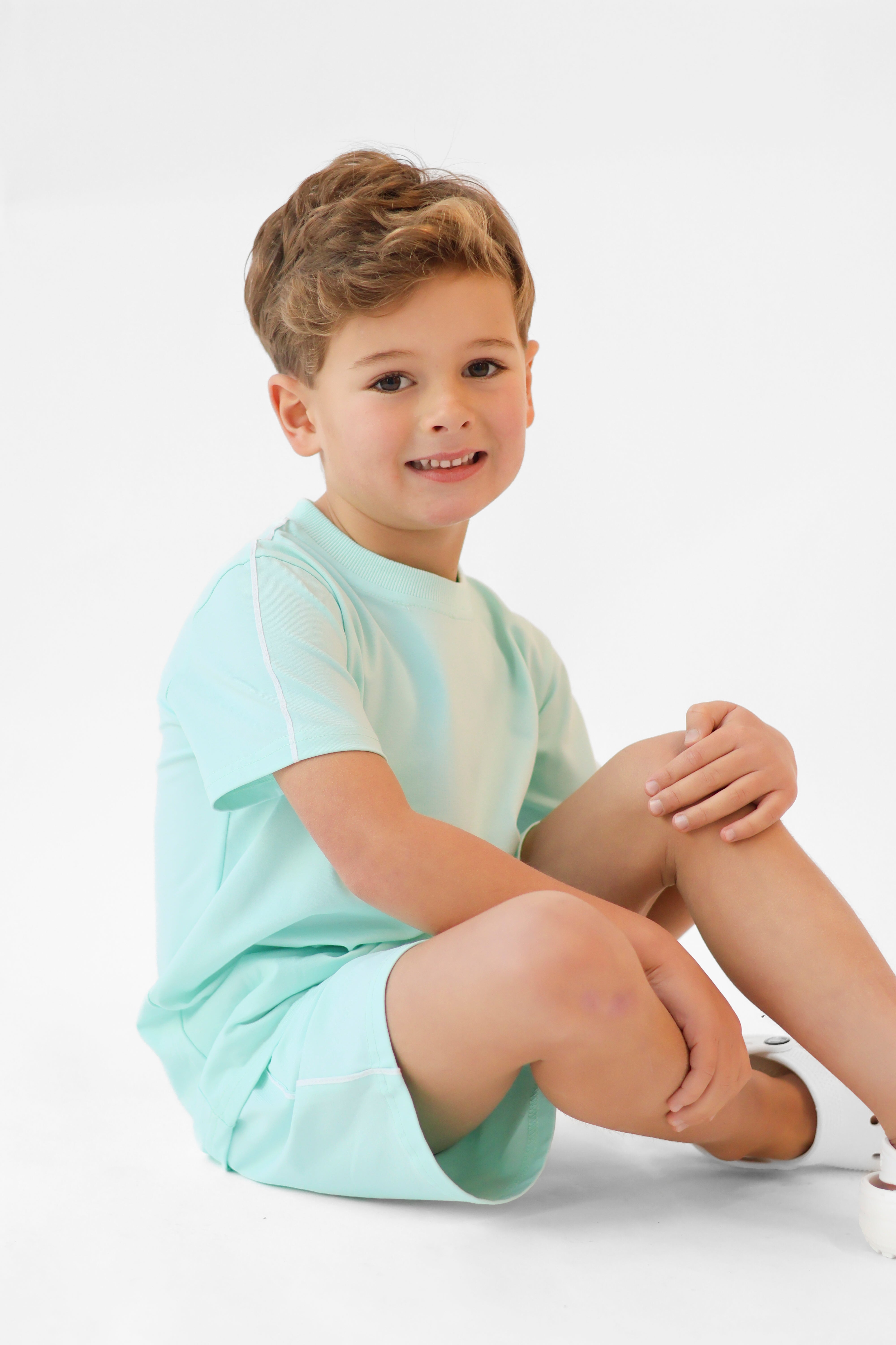 Eddie Boys Plain T-Shirt & Shorts Set Mint