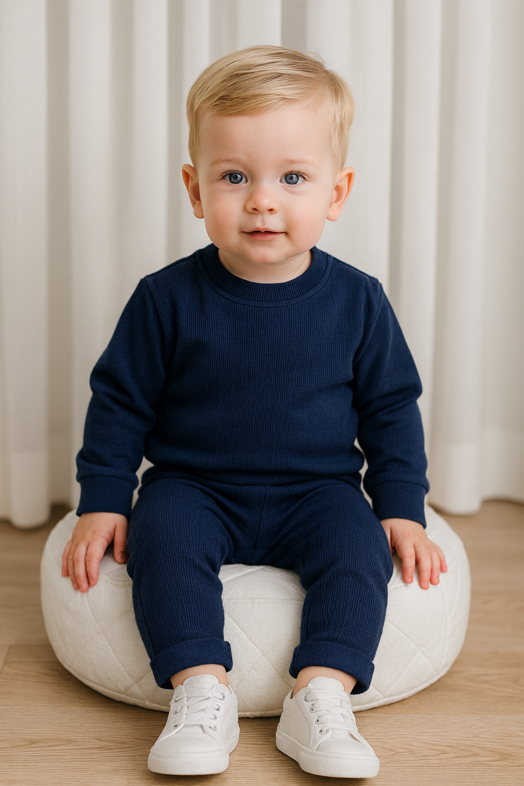 Parker Baby Ribbed Tracksuit Lounge Set Navy