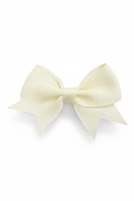 Flat Baby Hair Bow Clip Cream