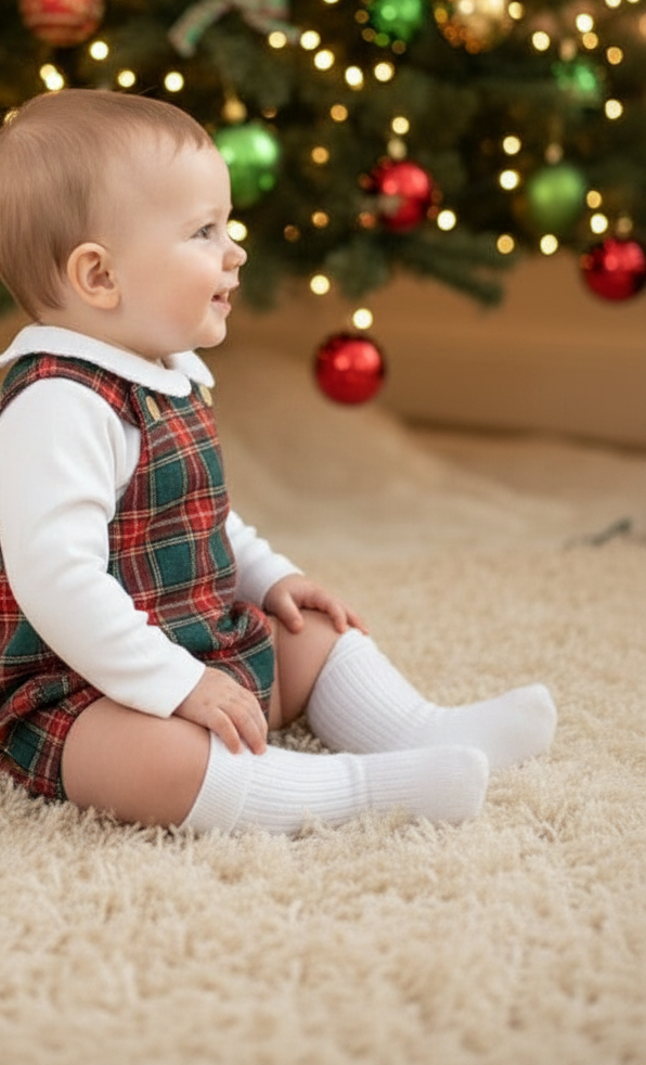 32516 Boys Tartan Romper Suit