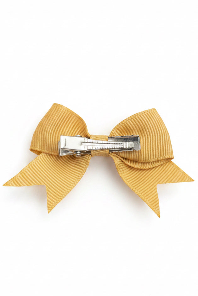 Flat Baby Hair Bow Clip Gold