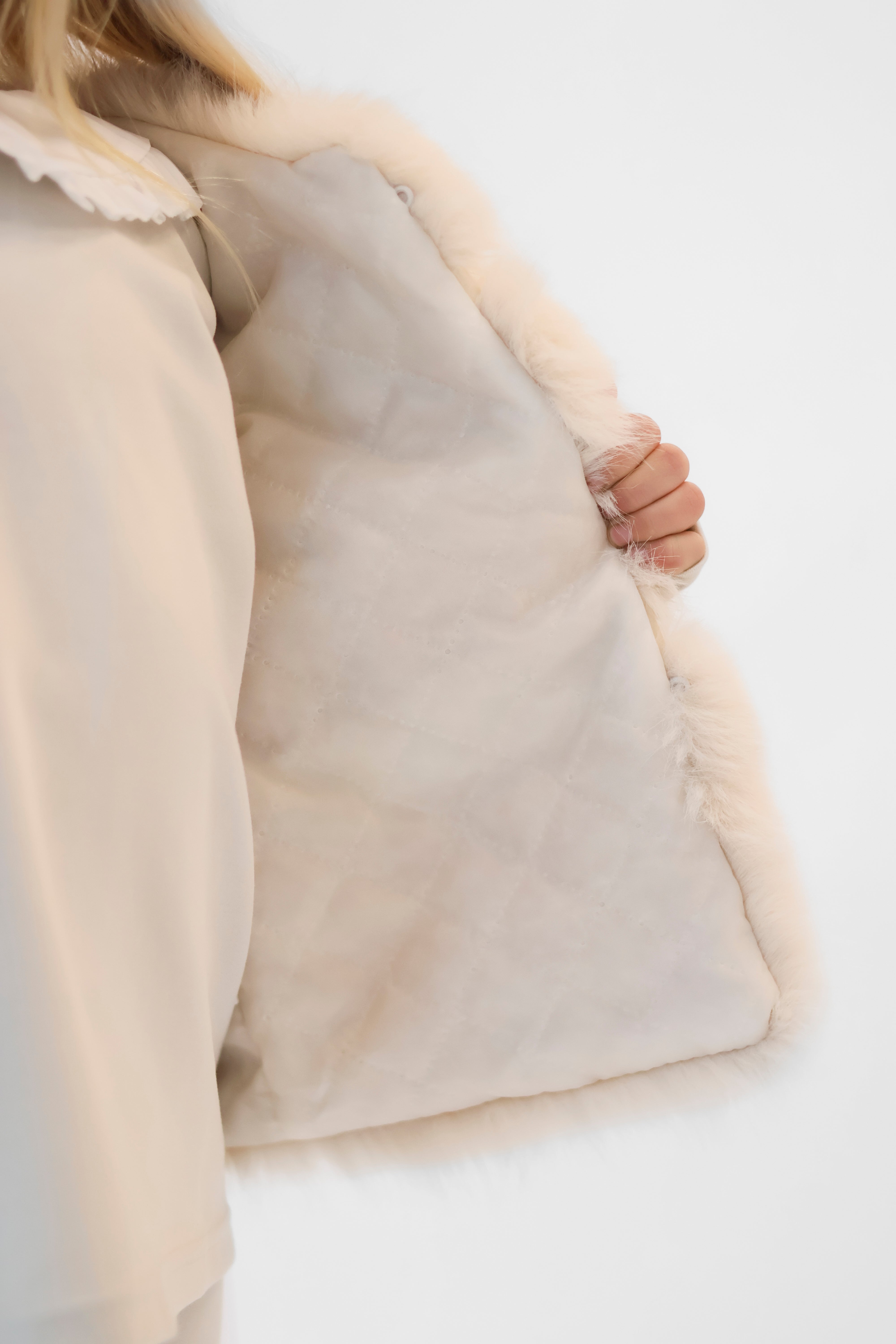 Alora Girls Faux Fur Gilet Cream