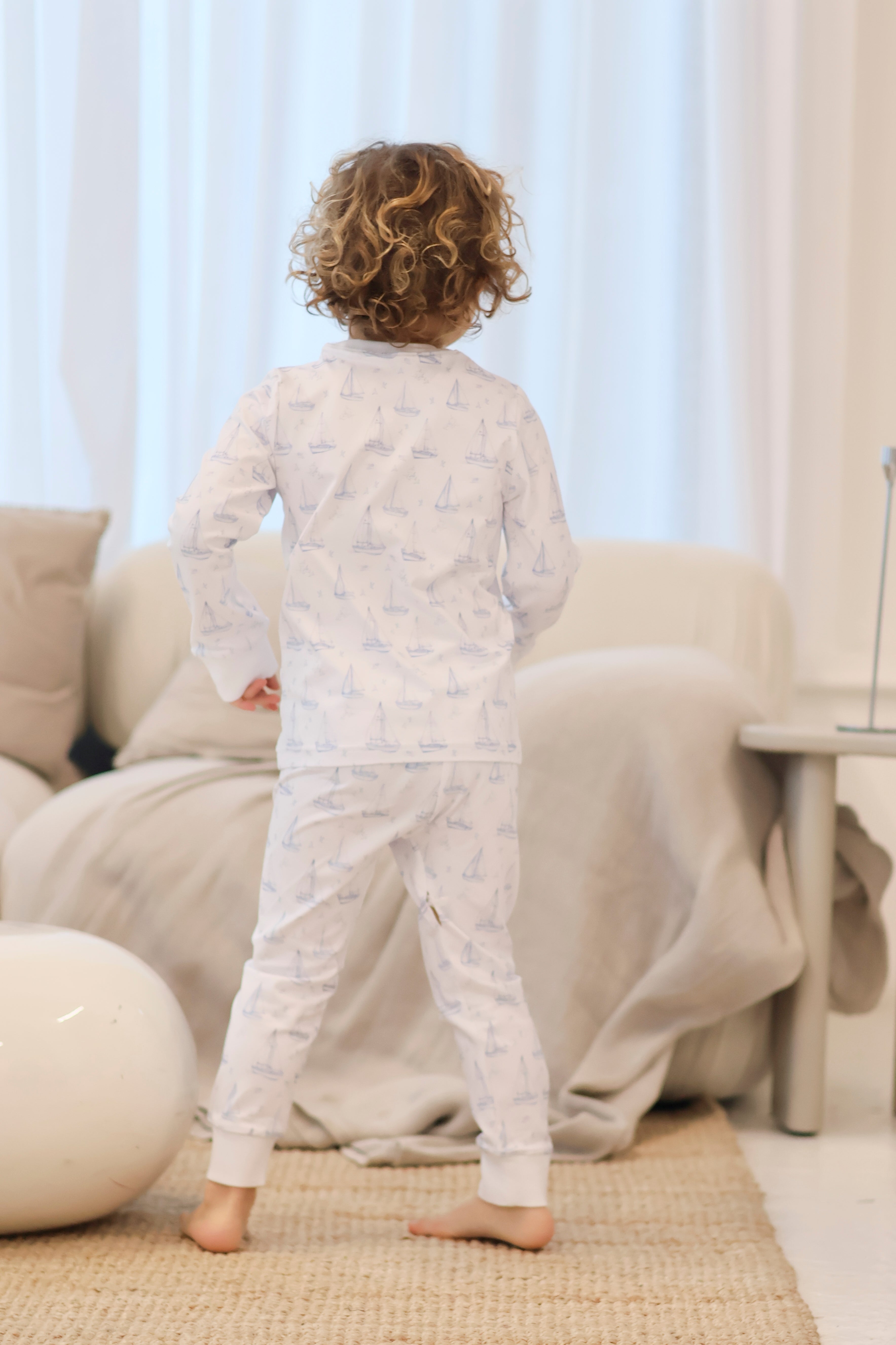 Boys Sailor Boat Print Blue Pyjama’s