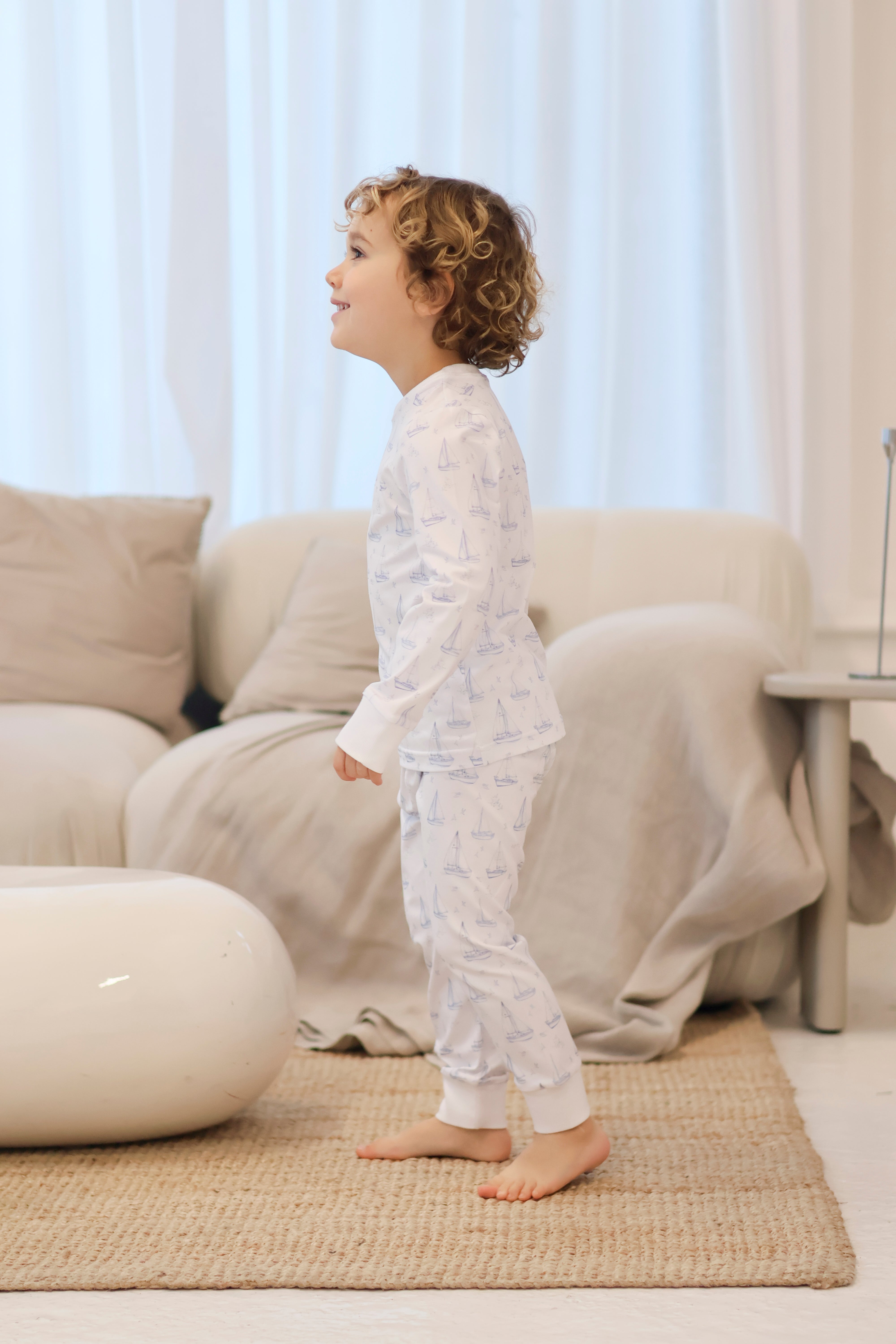 Boys Sailor Boat Print Blue Pyjama’s