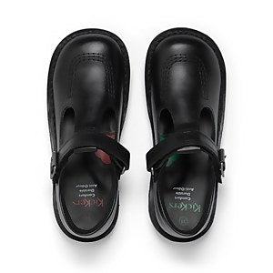 Kick T Velcro Black Leather