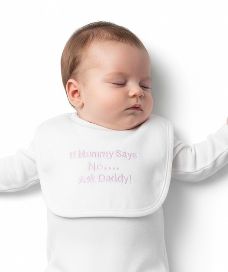 Baby Girls Bibs “If Mummy Says No…” Pack Of 2