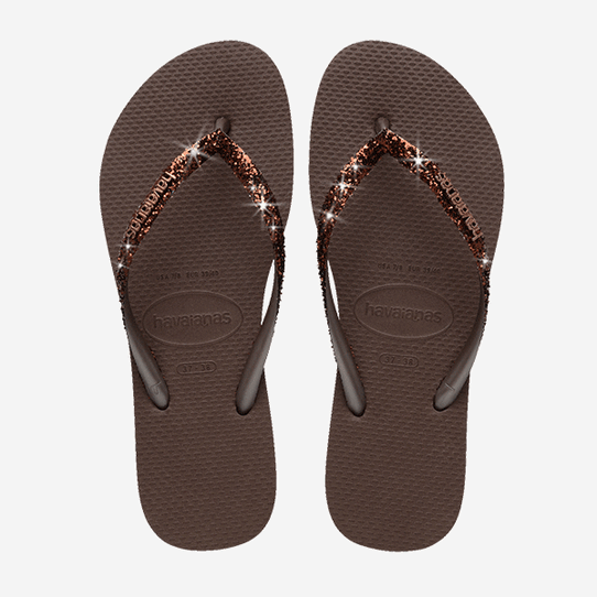 SLIM GLITTER II FC Dark Brown Havaianas
