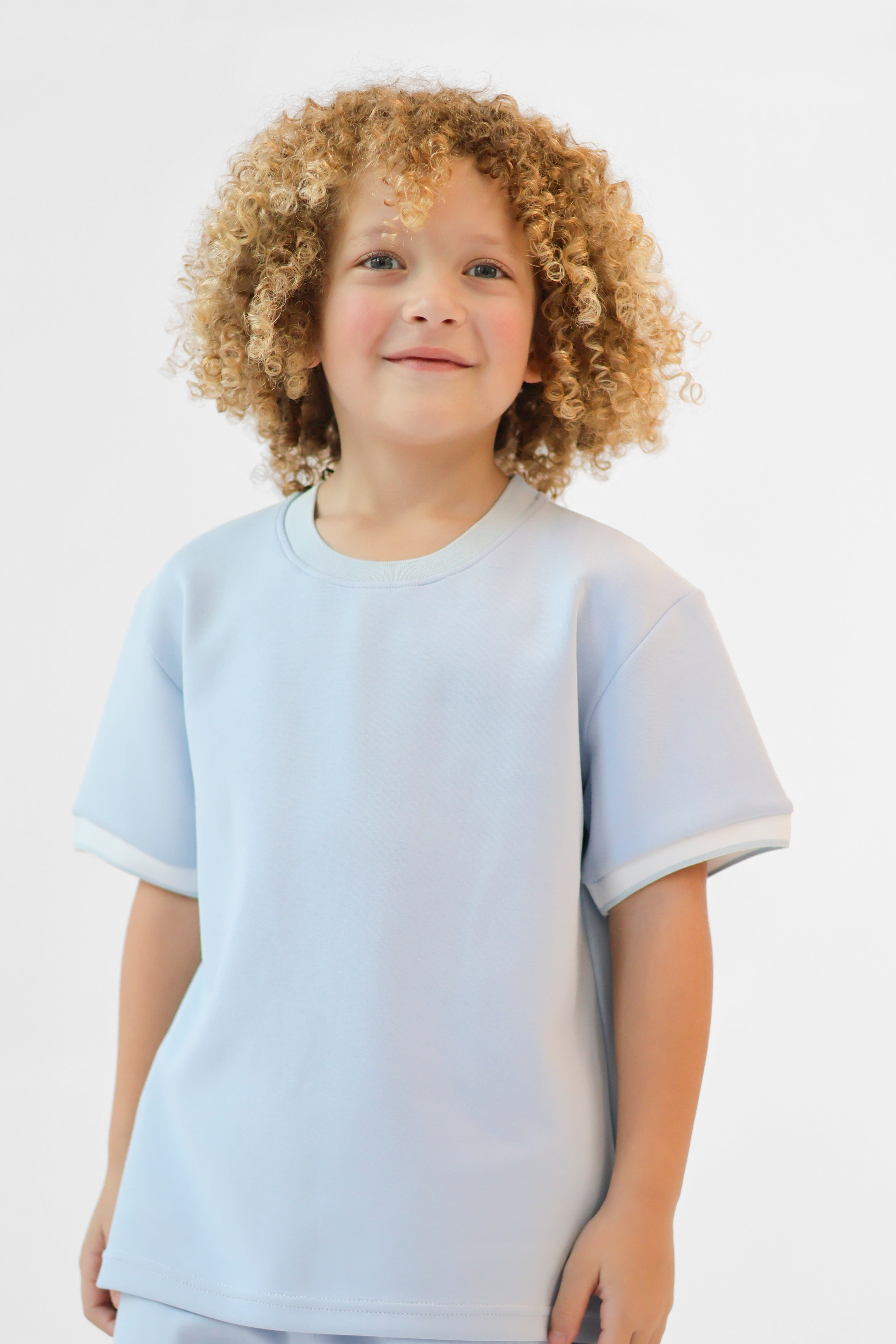 Benny Boys Plain T-Shirt & Shorts Set Blue