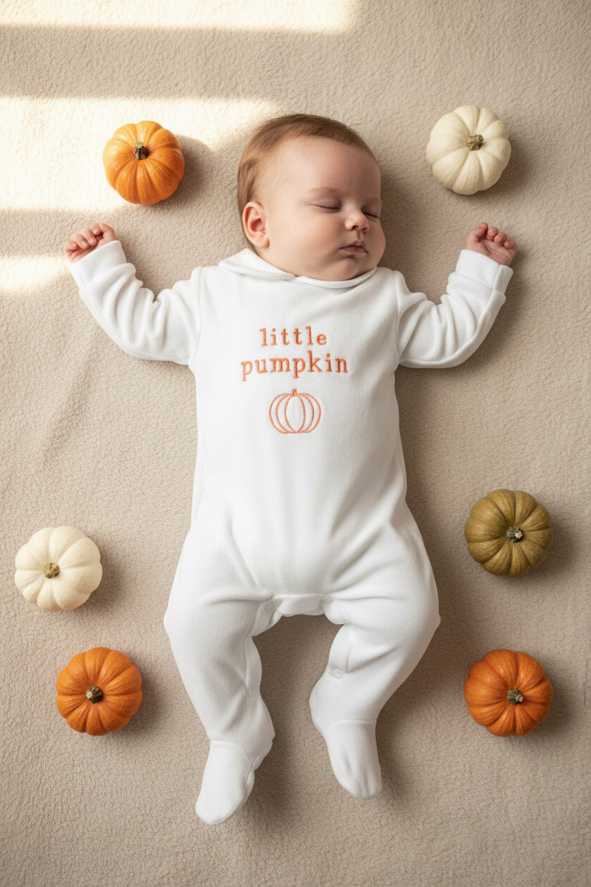 Little Pumpkin Babygrow White