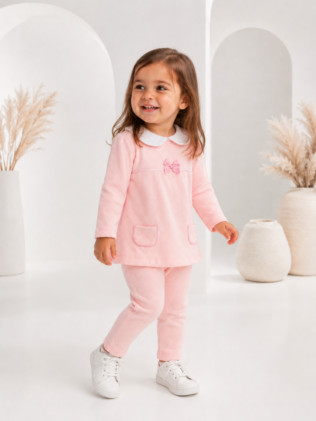 K29 Baby Girls Soft Bow Tracksuit