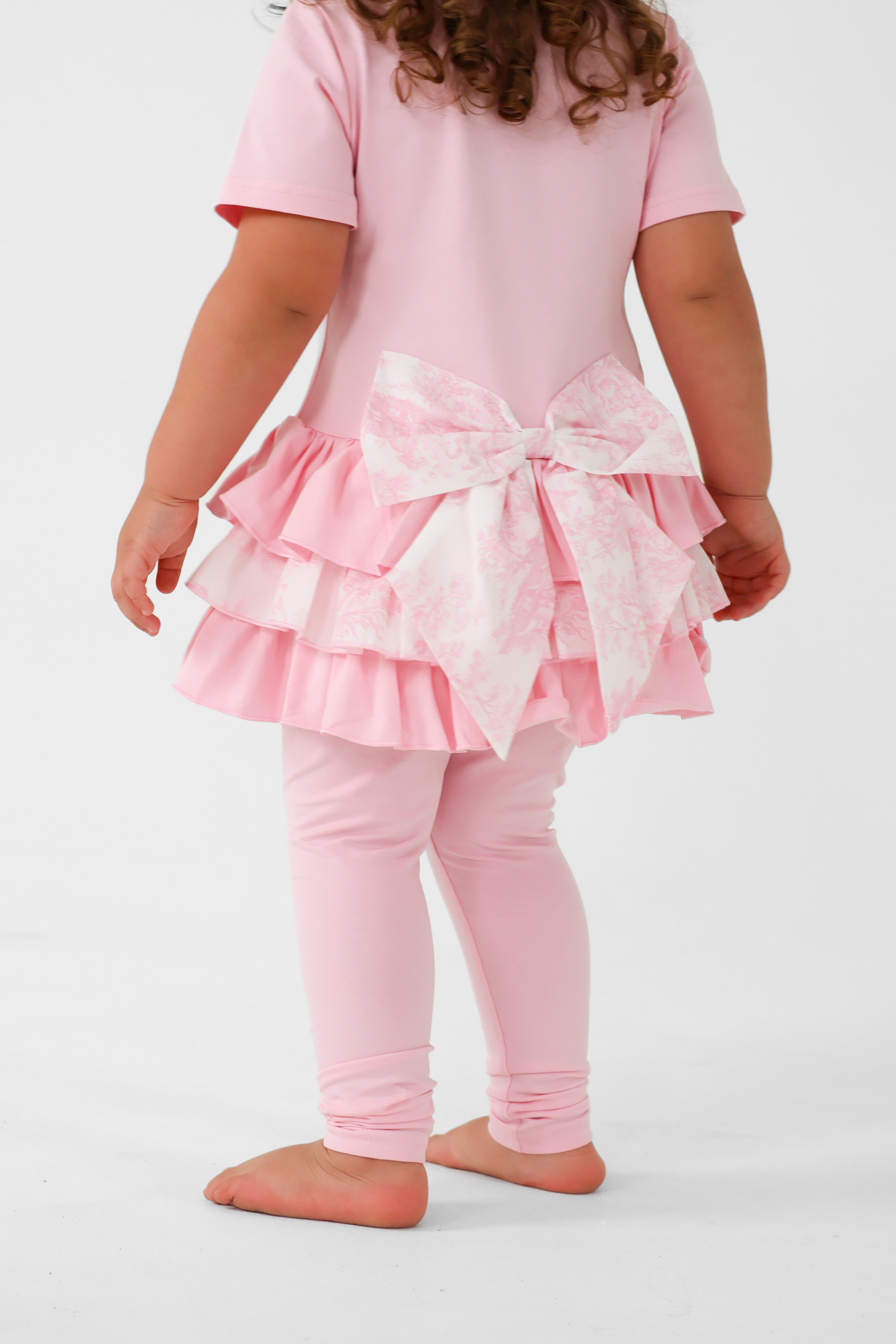Willow Girls Frilly Bow Tracksuit Set Pink