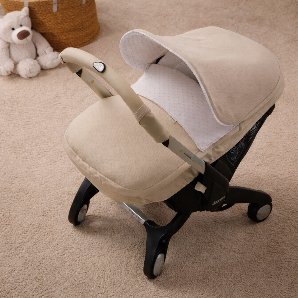 037237 Leatherette Doona Car Seat Cover Camel & White