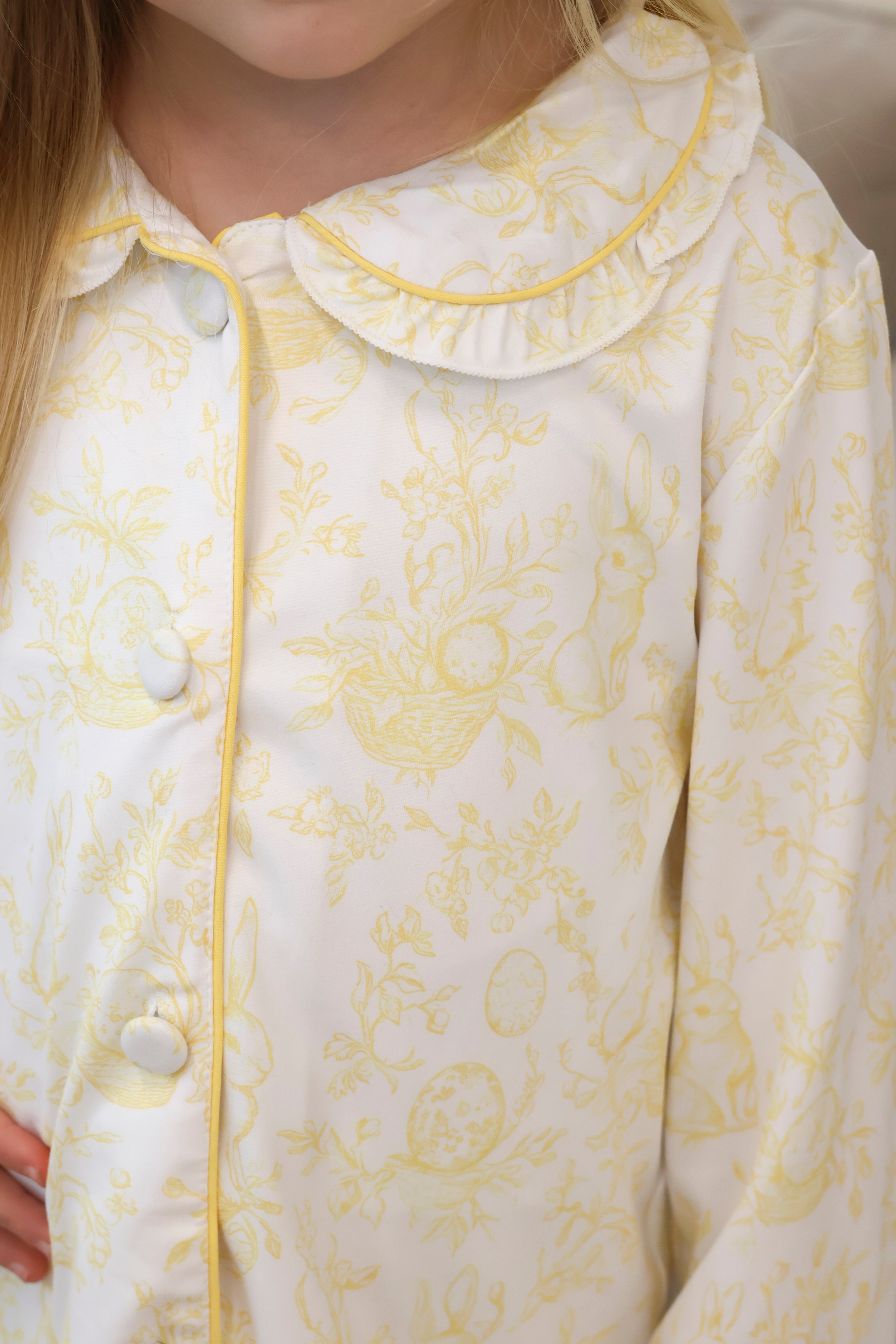 Bunny Girls Easter Print Pyjamas Lemon