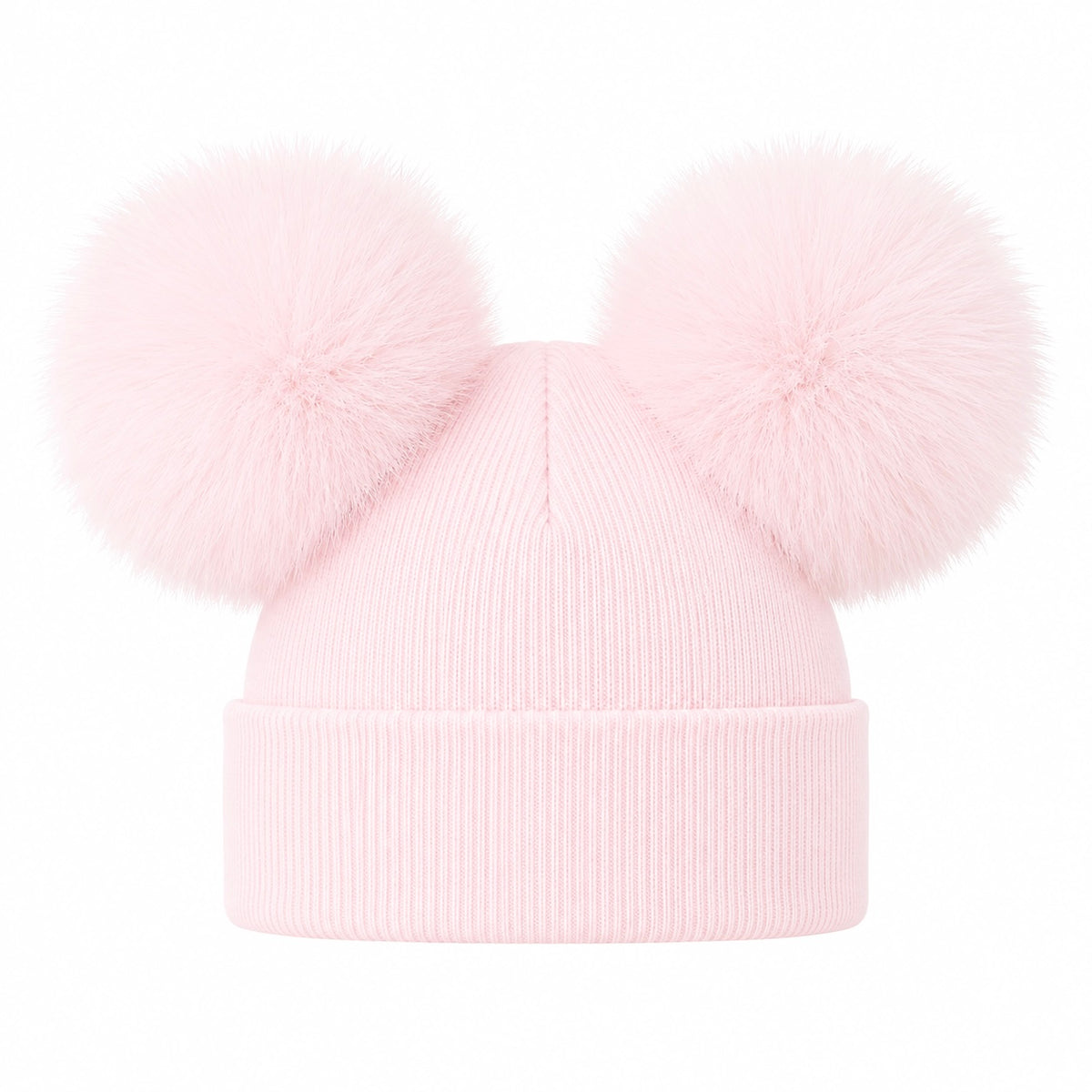 Eva Bella Faux Fur Double Pom Pom Hat Pink