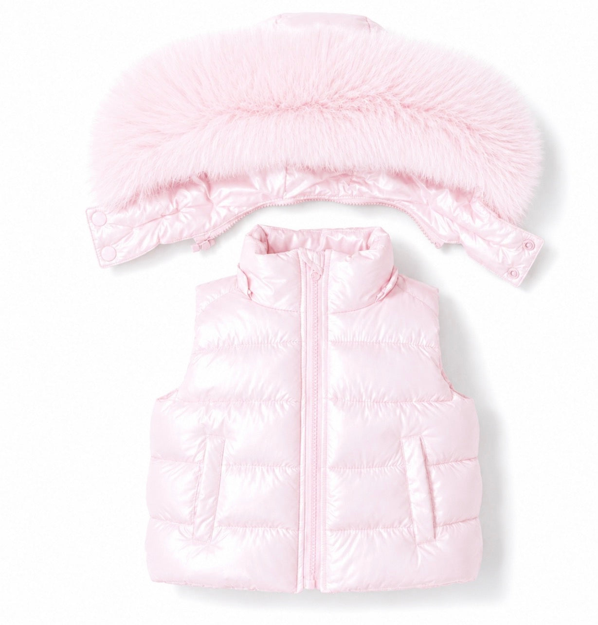 Monaco Faux Fur Padded Gilet Pink