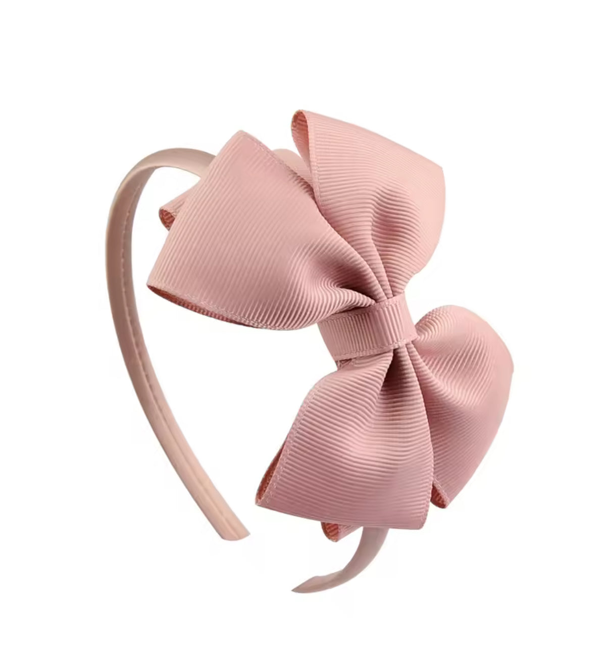 Girls Bow Headband Dusky Pink