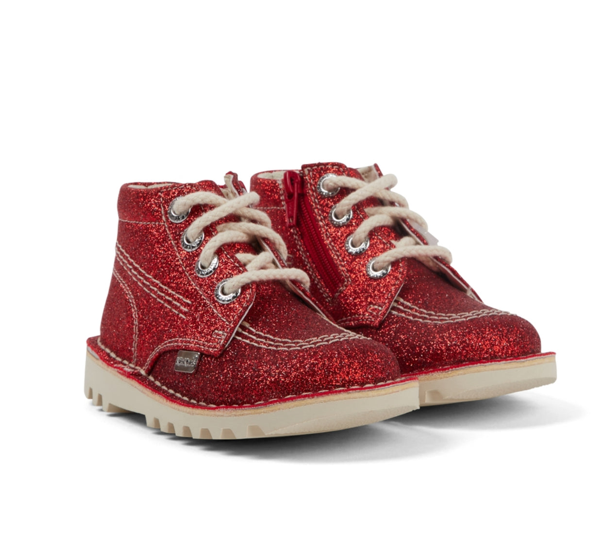 Kick Hi Zip Red Glitter Kicker Boot