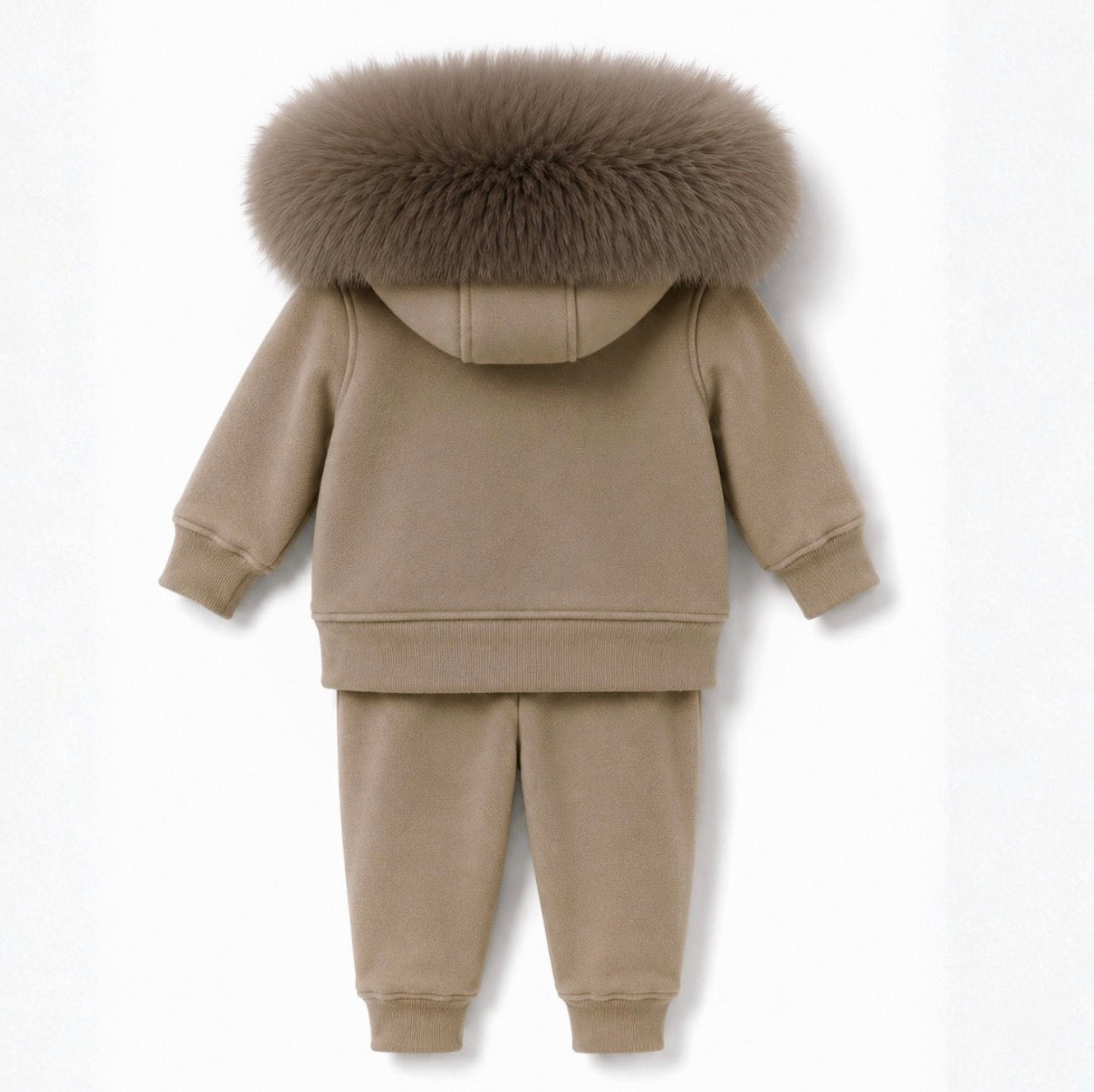 Cruz Faux Boys Fur Hood Tracksuit Irish Cream