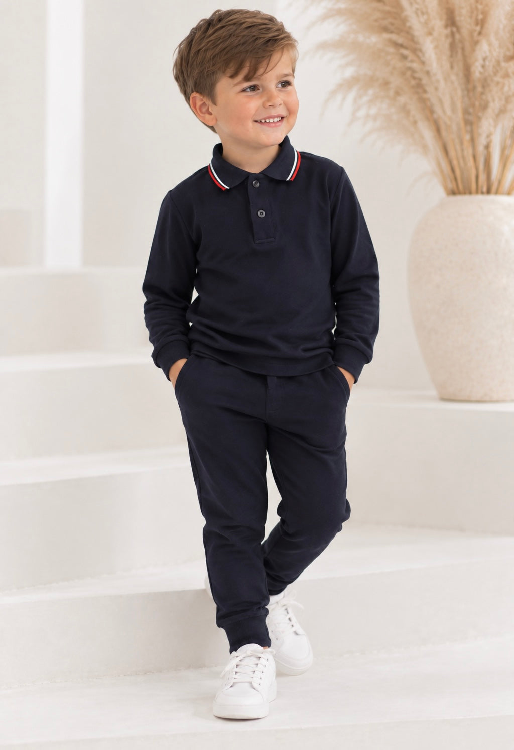 Albie Boys 2 Piece Smart Tracksuit Navy