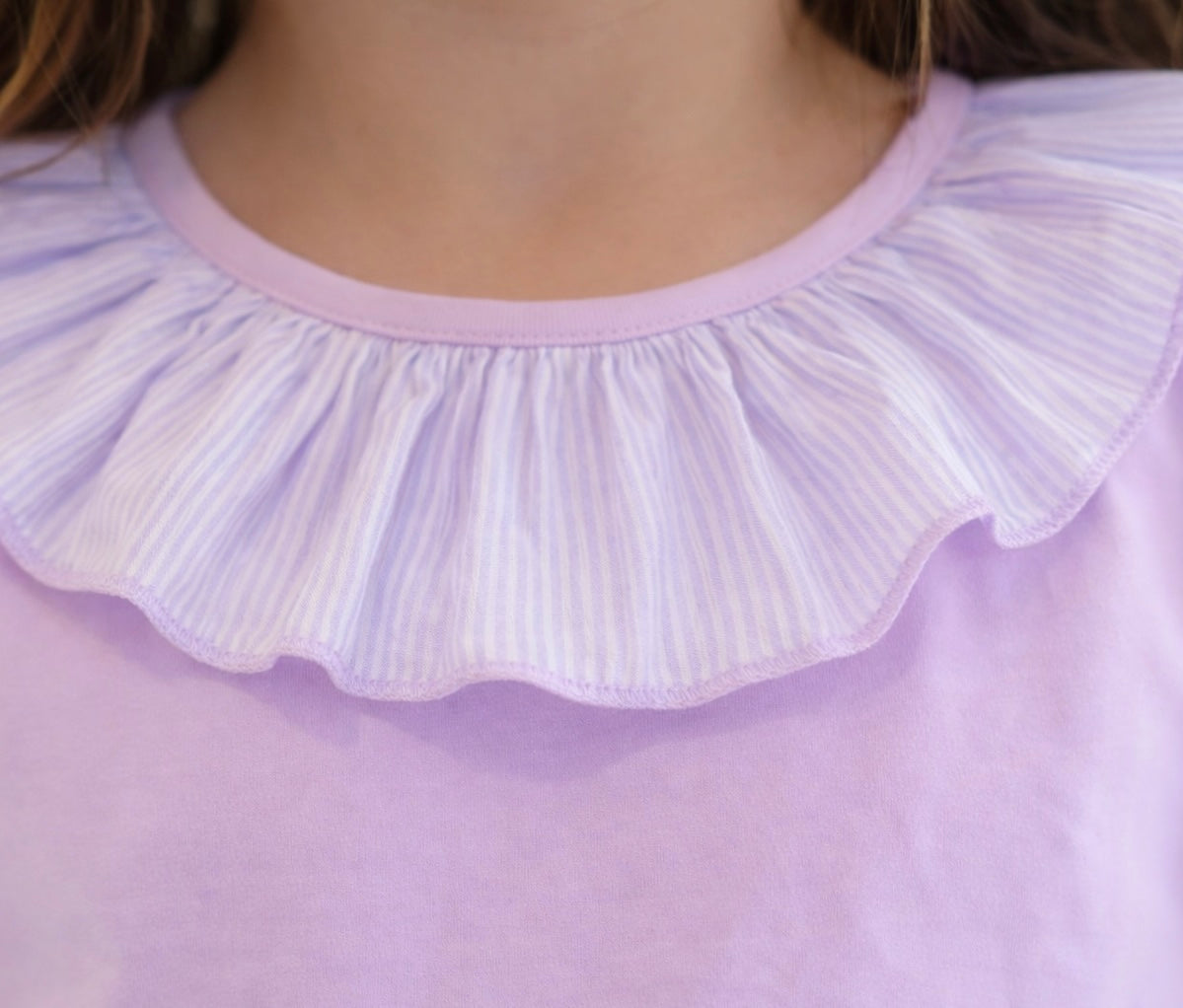 Montana 3 Piece Girls Frilly Top, Leggings & Cycling Shorts Set Lilac