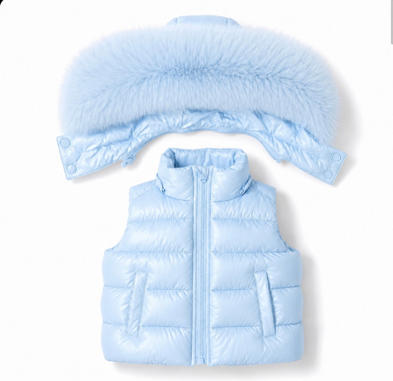 Monaco Unisex Faux Fur Padded Gilet Blue