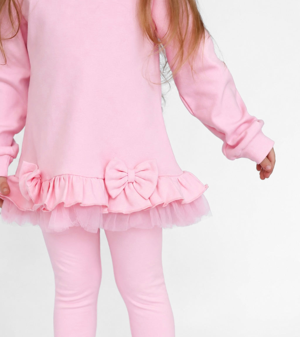 Phoebe Premium Cotton Girls Jumper & Legging Tracksuit Set Pink