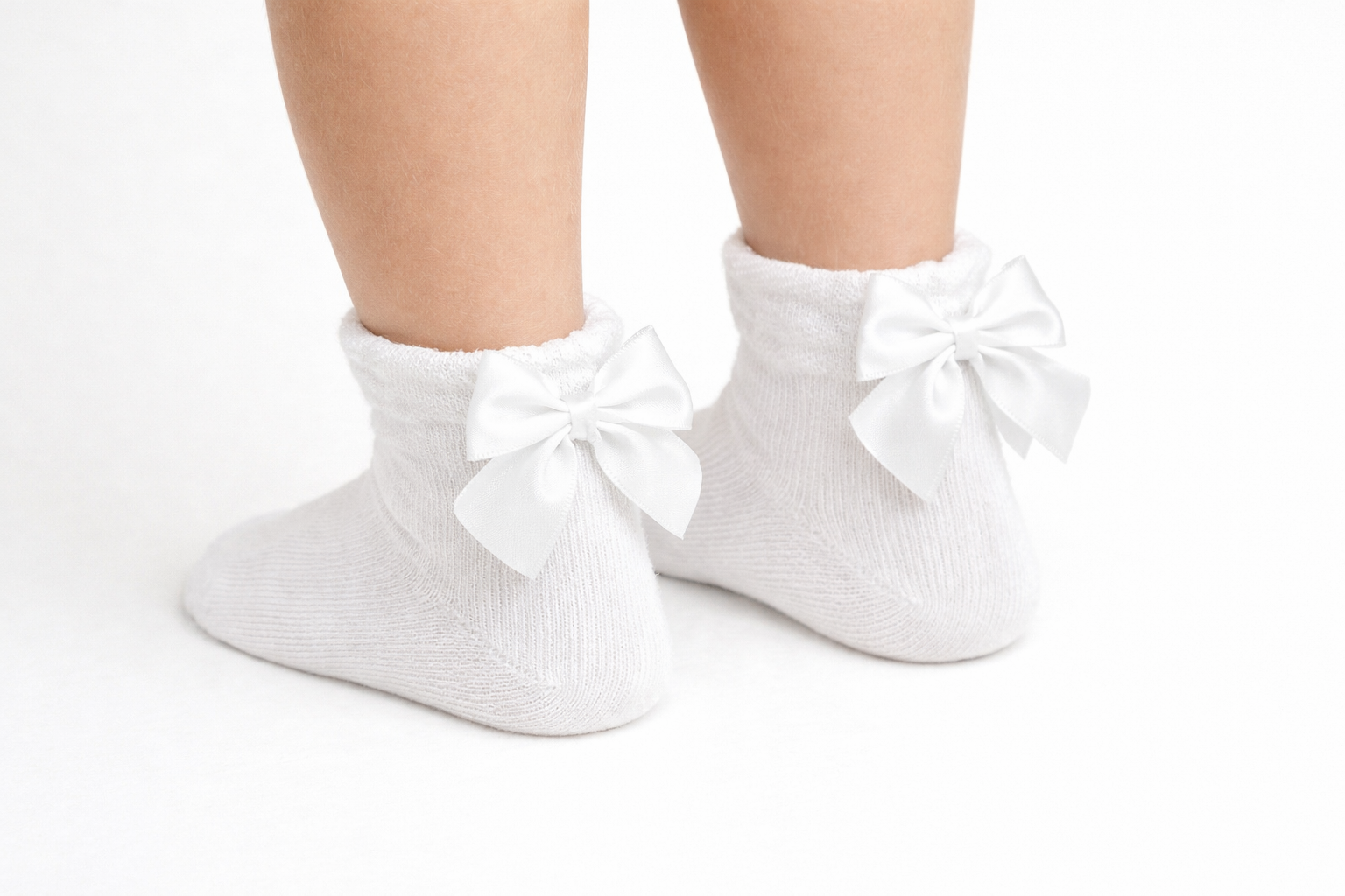 Pex Back Bow Ankle Socks White