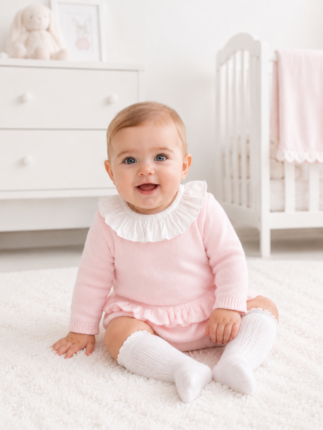 Baby Girls Knitted Pink Top & Jam Pants Set