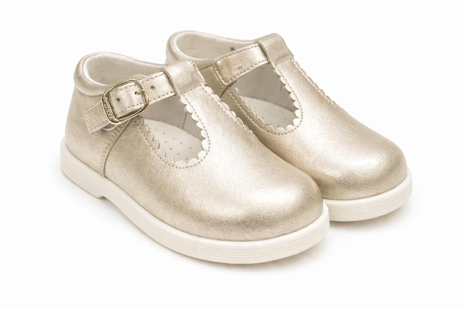 Y97411 Andanines Buckle T-Bar Shoe Gold