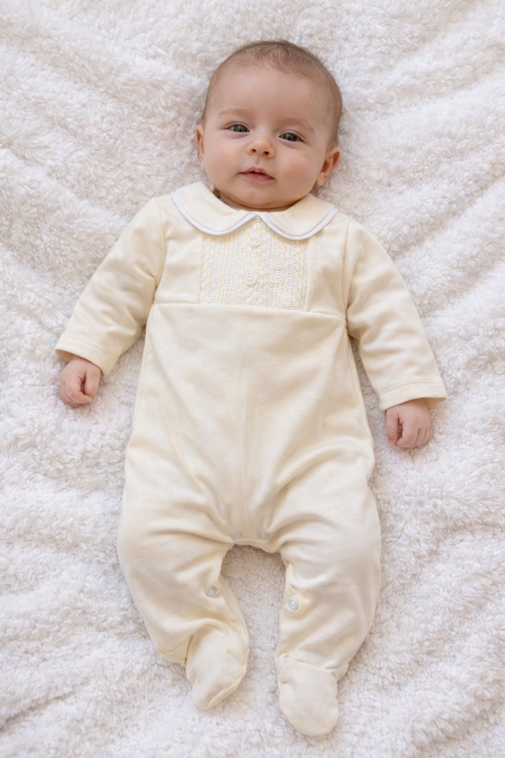 Baby Unisex Lemon Smock Babygrow