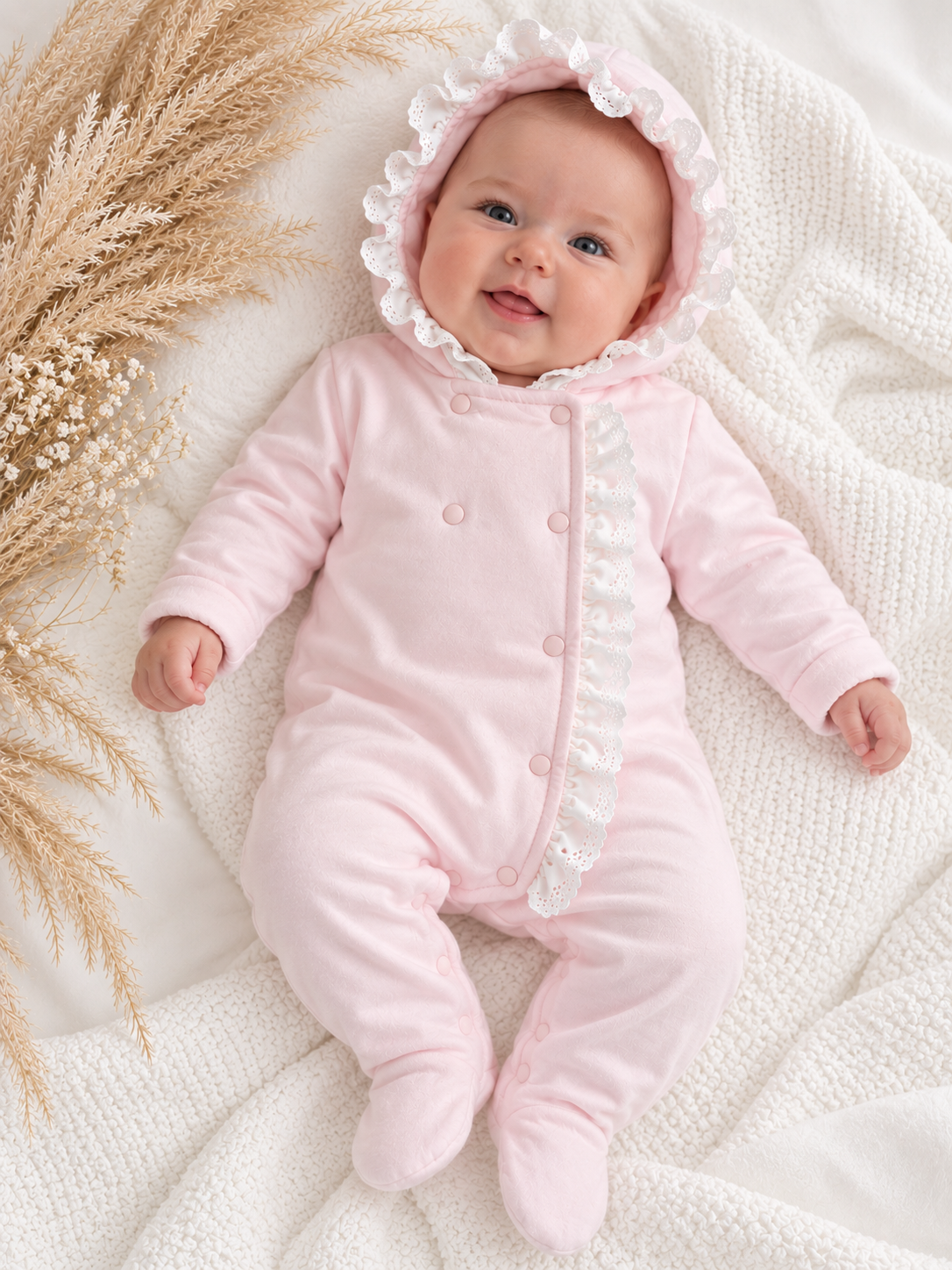 Eliza Girls Pink Plush Snowsuit