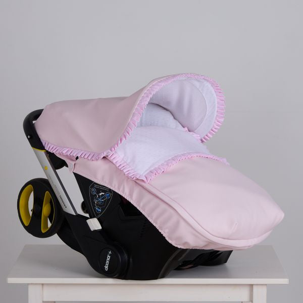 037241 Leatherette Pink & White Doona Car Seat Cover