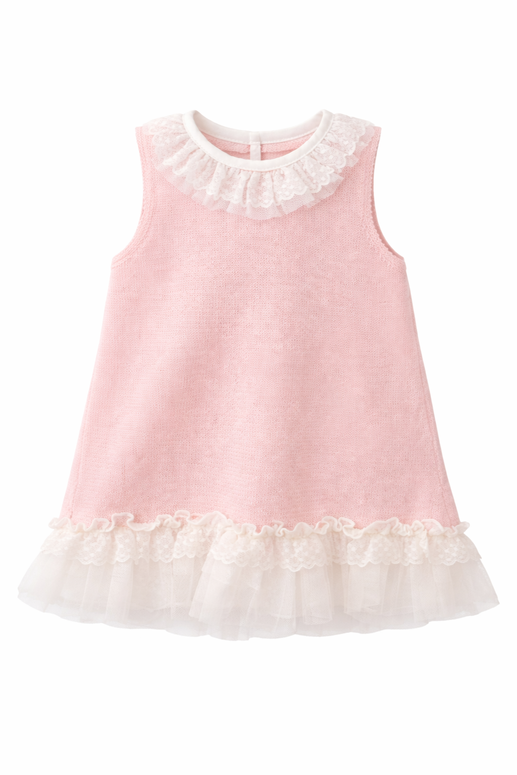 Tammy Knitted Frilly Collar Dress Pink
