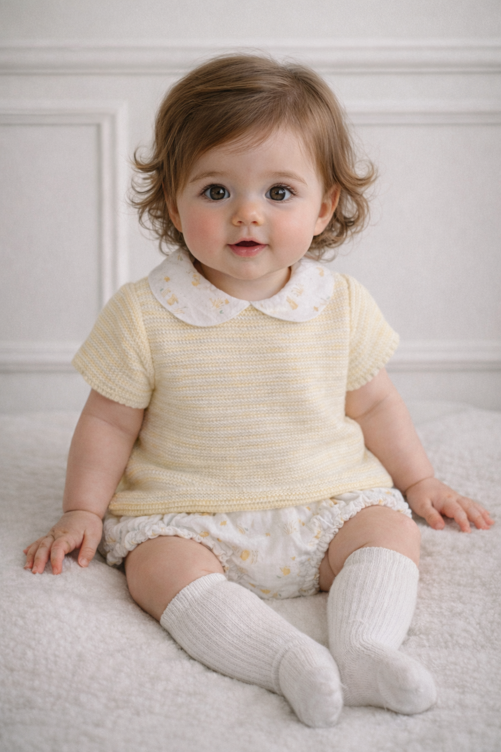 42324 Unisex Baby Lemon Bunny Print Top & Bloomer Set