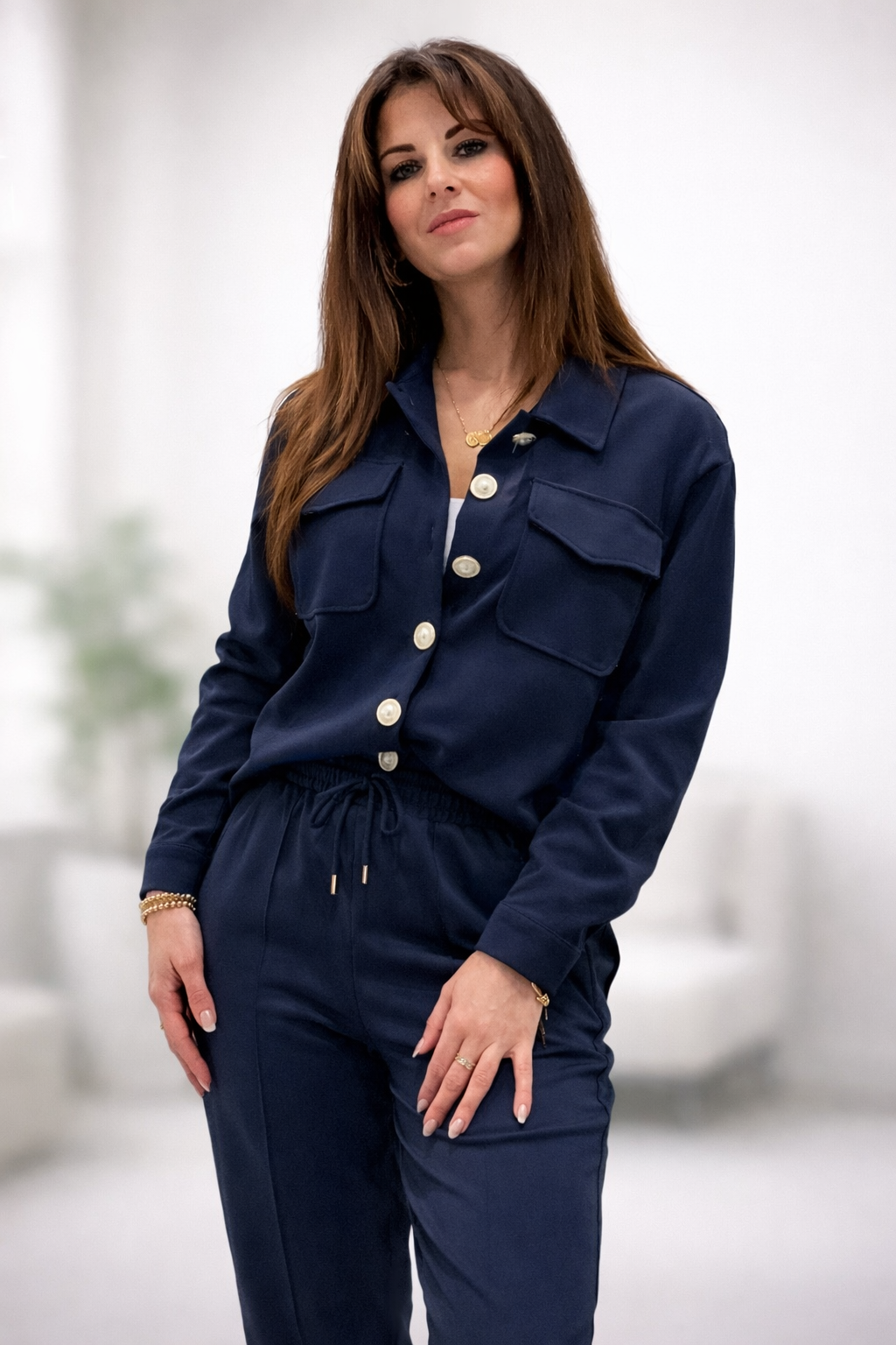 Grace Ladies Co-ord Tracksuit Set Navy