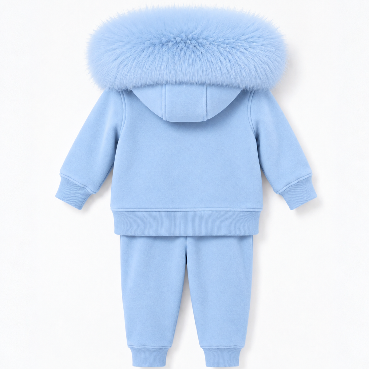 Cruz Faux Boys Fur Hood Tracksuit Baby Blue