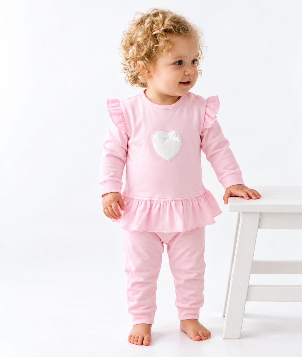 Portia Girls Heart Tracksuit Pink