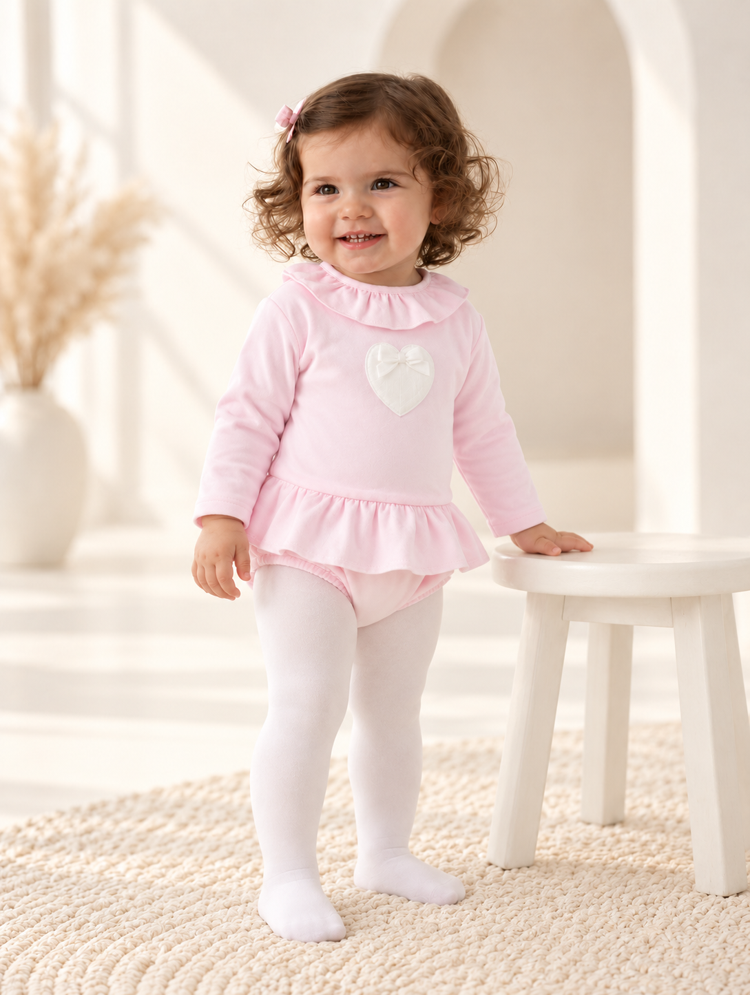 Portia Girls Heart Jam Pants Set Pink