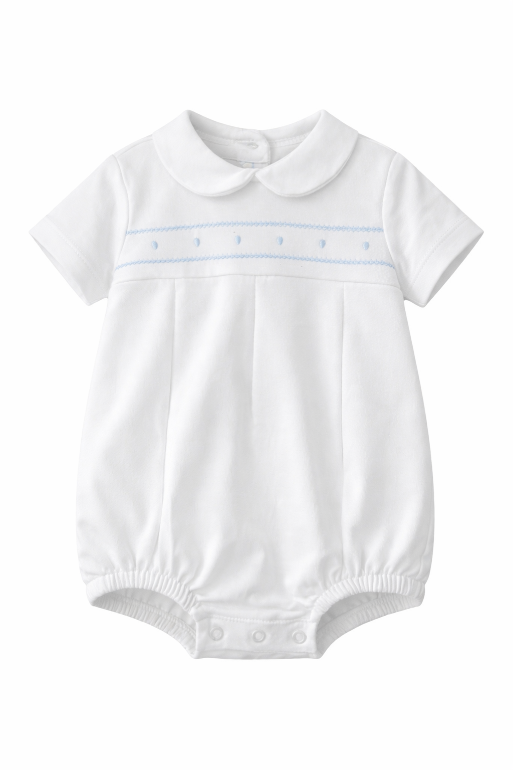 Baby Boys White & Blue Romper Suit