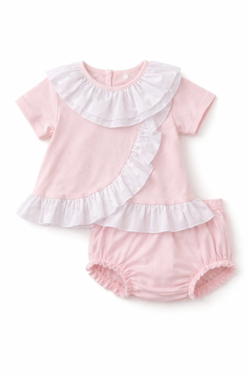 Girls Pink Frily Bloomers & Top Set
