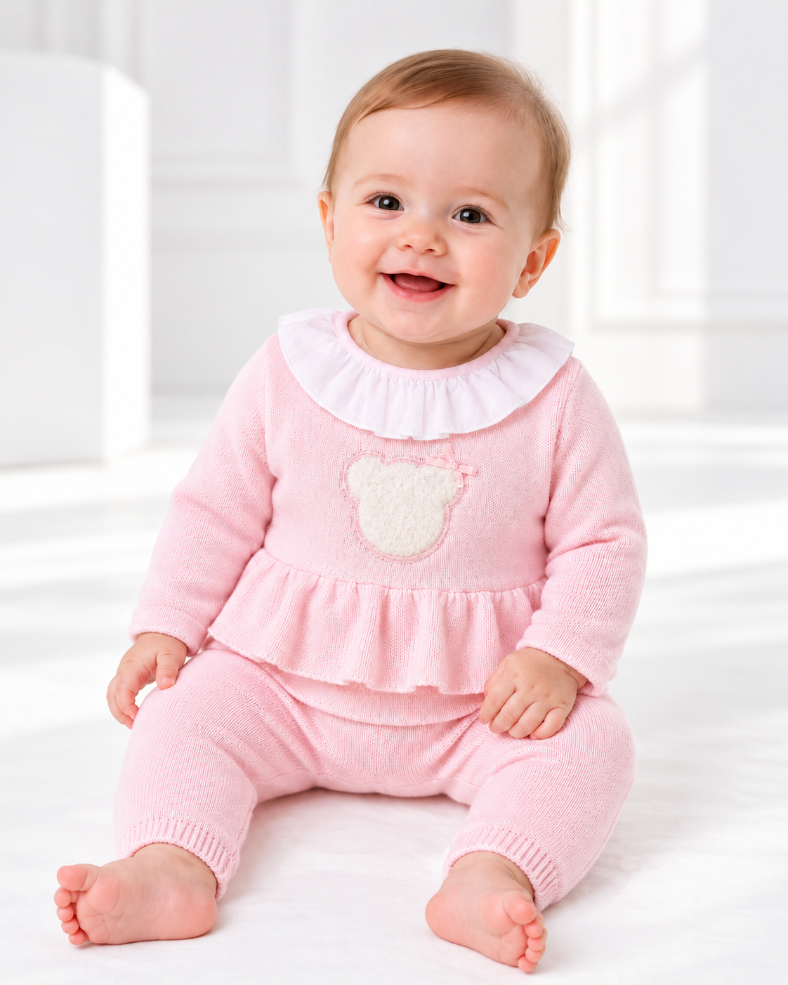 KL26 Baby Girls Soft Knit Tracksuit Pink