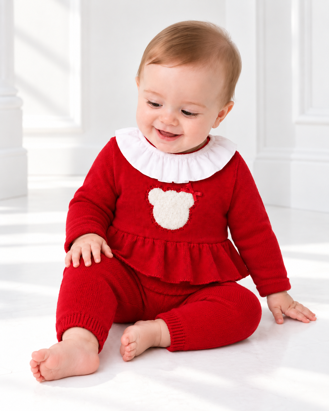 KL26 Baby Girls Soft Knit Tracksuit Red