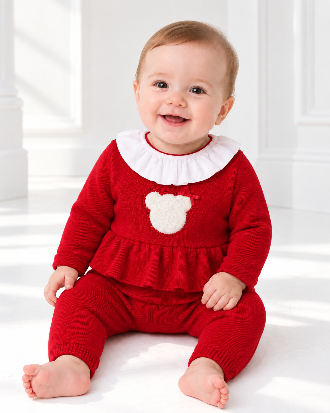 KL26 Baby Girls Soft Knit Tracksuit Red