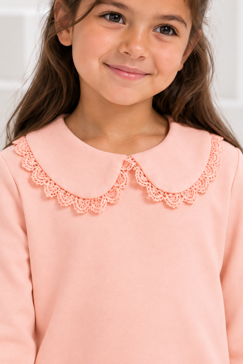 PRE ORDER Anna Girls Luxe Laced Trim Tracksuit Peach Pink