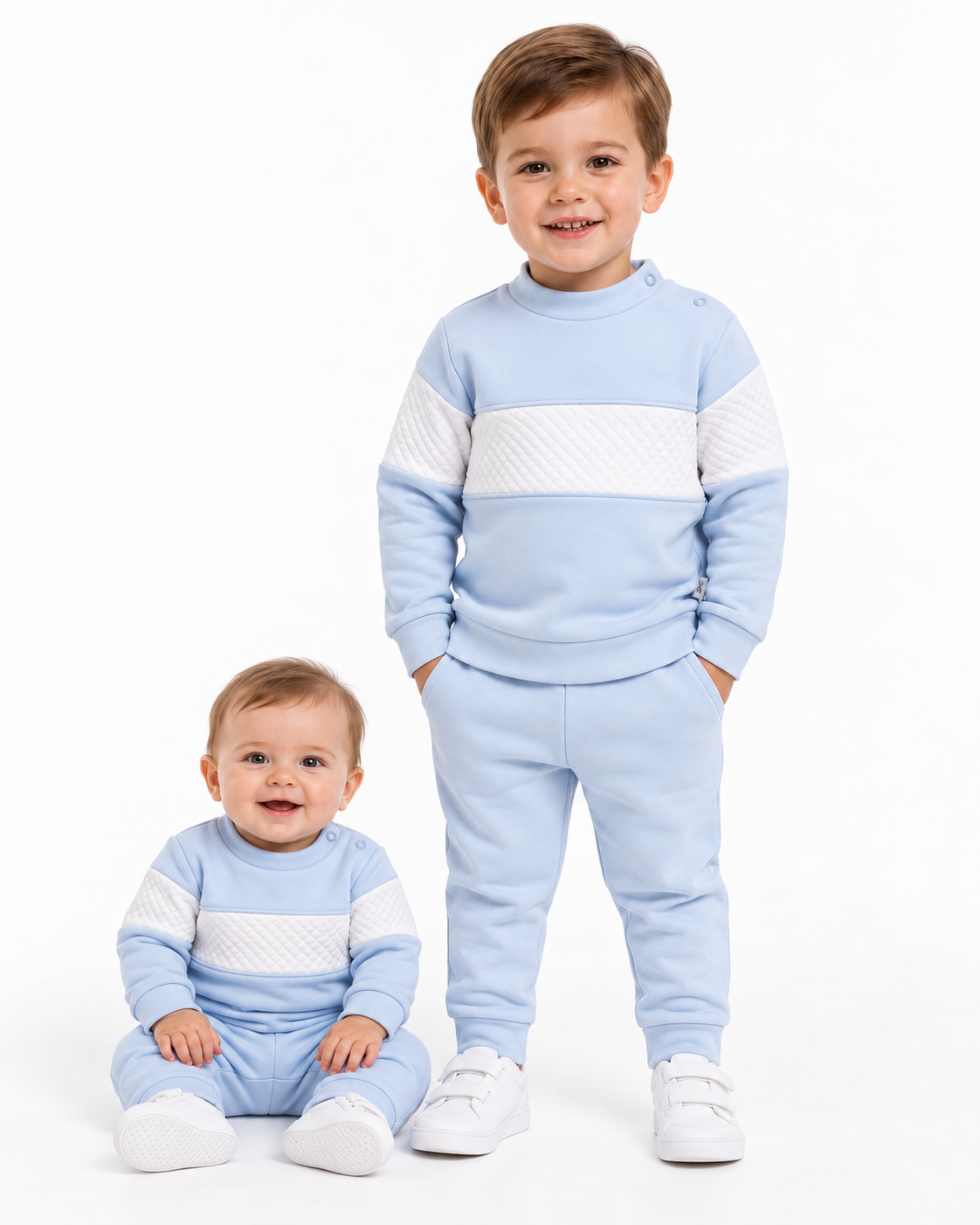 Baby Boys Blue Panel Tracksuit Set