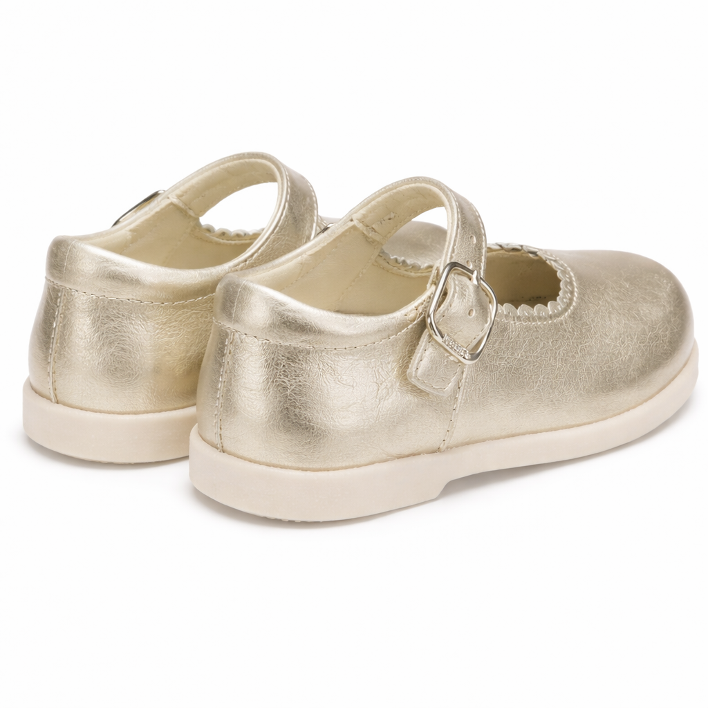 Y97401 Andanines Buckle Mary Jane Shoe Gold Leather
